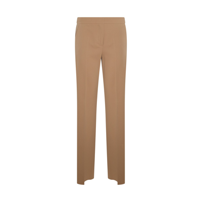 Max Mara Camel Virgin Wool Fianco Pants In Cammello