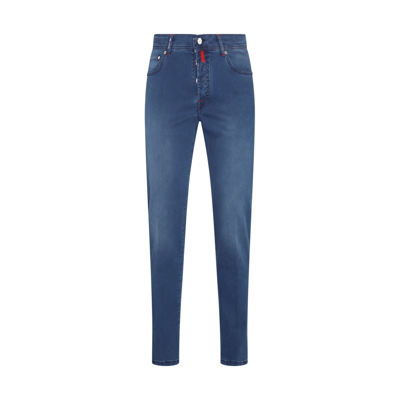 Kiton Mid Blue Denim Skinny Jeans In Lav. Medio