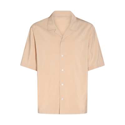 Studio Nicholson Beige Archer Shirt In <p>beige Viscose Blend Shirt From  Featuring Short Sleeves, Shirt Collar, Button Clo