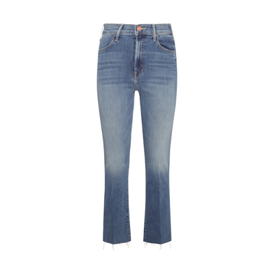 Mother Stretch Cotton Denim Jeans In Blue