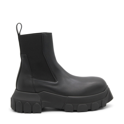 Rick Owens Beatle Bozo Tractor Leather Boots In Black