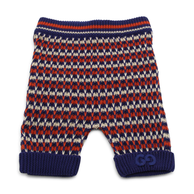 Gucci Babies' Striped Tuck-stitch Cotton Bermuda Shorts In Blue