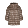 Herno Quilted Padded Jacket With Logo In Tortora