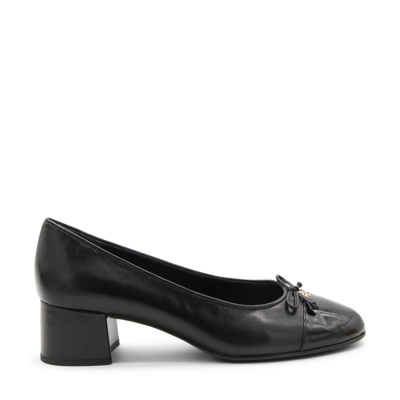 Tory Burch Black Leather Bow Detail Pumps