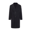 Lardini Single-breasted Wool-blend Coat In Navy