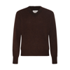 ALTEA BROWN MOHAIR AND WOOL BLEND SWEATER