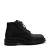 DOLCE & GABBANA BLACK LEATHER ANKLE BOOTS