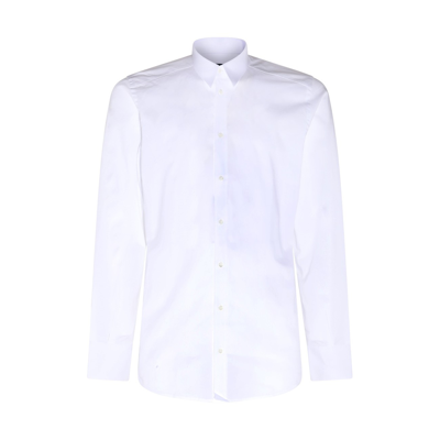 DOLCE & GABBANA WHITE COTTON BLEND SHIRT