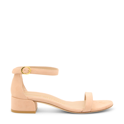 Stuart Weitzman Nude Suede Sandals In <p>nude Suede Sandals From  Featuring Open Toe, Round Toe, Adjustable Ankle Strap, Lo