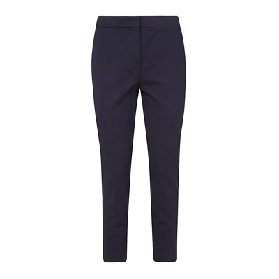 Max Mara Navy Viscose Stretch Pegno Pants In Blue
