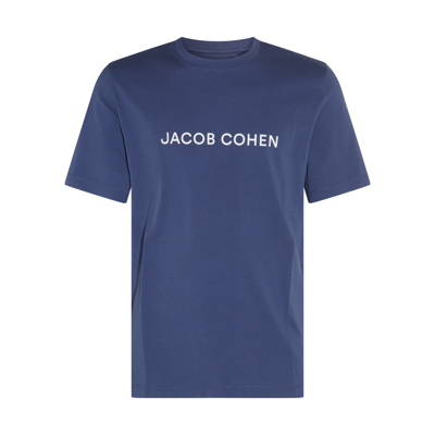 Jacob Cohen Blue Cotton T-shirt In Caribbean Blue