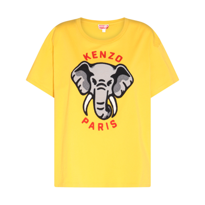 Kenzo Yellow Cotton T-shirt In Golden Yellow