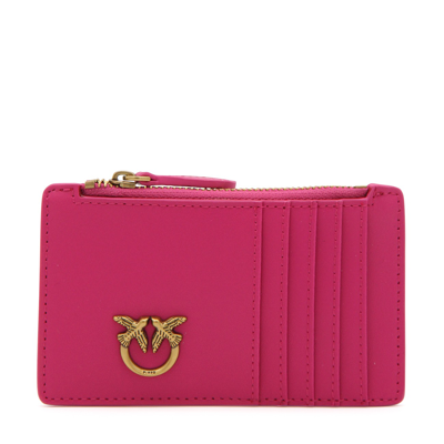 Pinko Pink  Leather Airone Card Holder