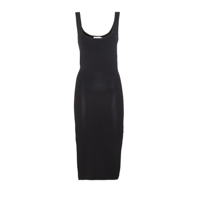 Calvin Klein Ck Black Viscose Blend Body Midi Dress