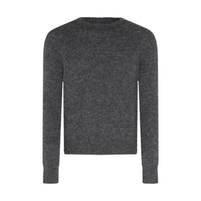 Dries Van Noten Grey Mohair And Virgin Wool Blend Sweater
