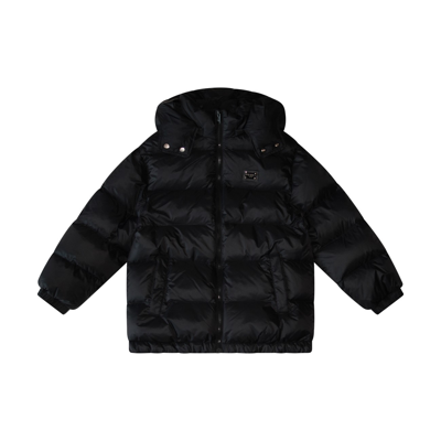 Dolce & Gabbana Kids' Black Puffer Down Jacket In Nero