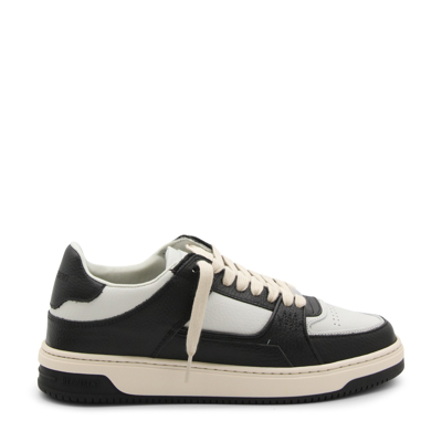 REPRESENT WHITE AND BLACK LEATHER APEX SNEAKERS