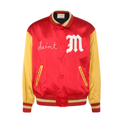 Saint Mxxxxxx Varsity Bomber Jacket In Multicolour