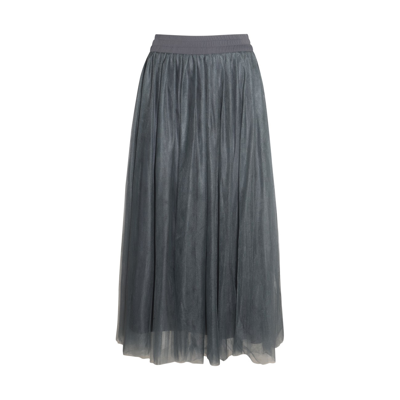 Fabiana Filippi Grey Midi Skirt In Grey