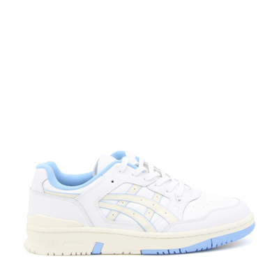 Asics White And Blue Leather Court Sneakers In White / Light Blue