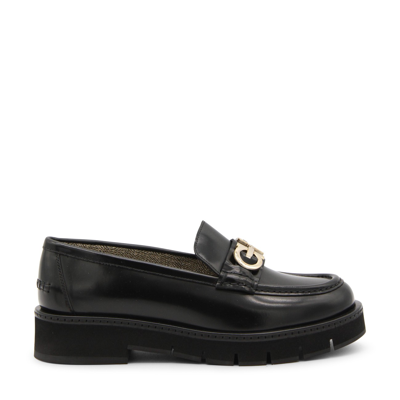 Ferragamo Black Ofelia Loafers In Nero