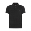 Polo Ralph Lauren Black Cotton Polo Shirt In Black Marl Heather