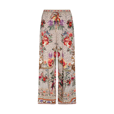 Camilla Women's Floral Silk Wide-leg Lounge Pants In Leos Bouquet
