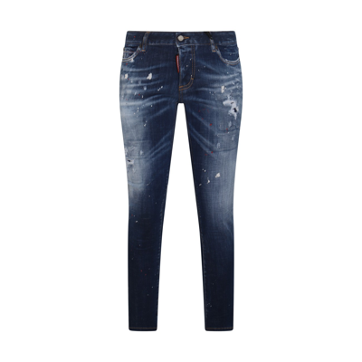 Dsquared2 Medium Waist Skinny Jean Jeans In Stretch Denim