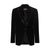 Dsquared2 Sequined-trim Velvet Blazer In Negro