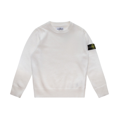 Stone Island Kids' Ivory Cotton Sweater