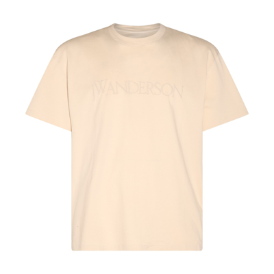 Jw Anderson Logo Embroidery T-shirt In Neutrals