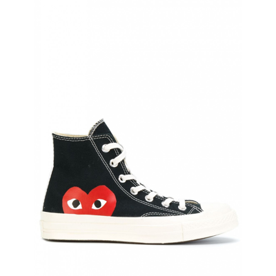 Comme Des Garcons Play Converse Black Cotton All Star Trainers