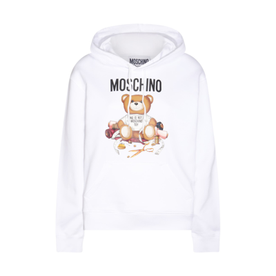 Moschino White Cotton Teddy Bear Sweatshirt