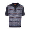MISSONI NAVY AND MULTICOLOR COTTON POLO SHIRT