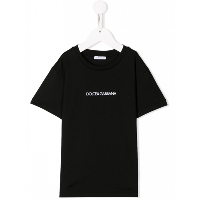 Dolce & Gabbana Black Cotton T-shirt In Nero