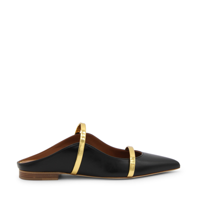 MALONE SOULIERS BLACK AND GOLD-TONE LEATHER MAUREEN
