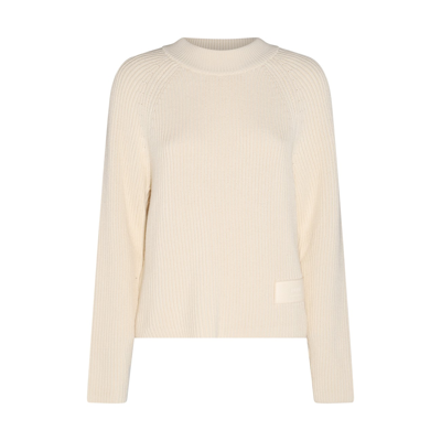 Ami Alexandre Mattiussi Ivory Cotton And Wool Blend Sweater