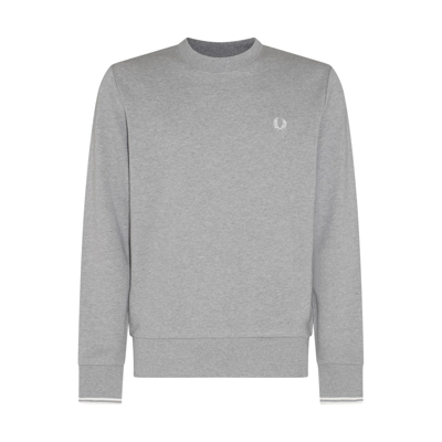 FRED PERRY GREY COTTON BLEND SWEATSHIRT