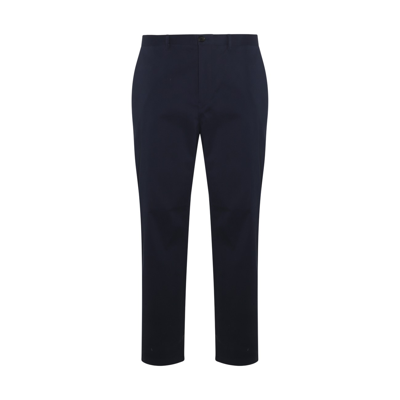 Ps By Paul Smith Navy Cotton Stretch Pants