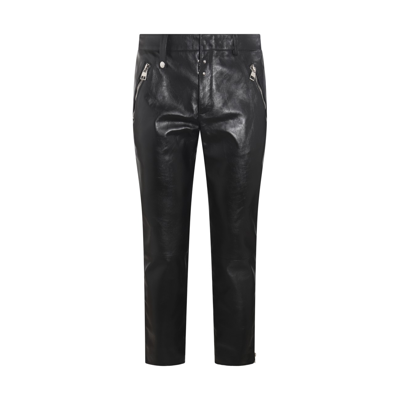 Alexander Mcqueen Black Leather Trousers