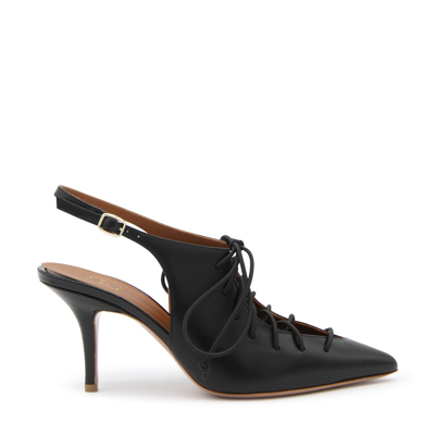 MALONE SOULIERS BLACK LEATHER ALESSANDRA SANDALS