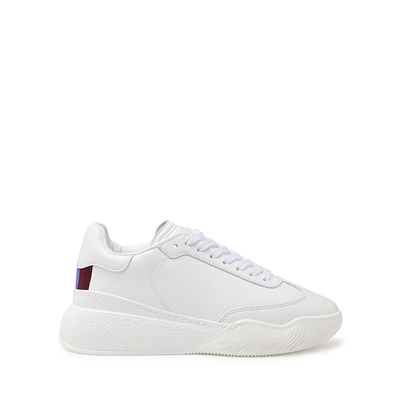 STELLA MCCARTNEY WHITE FAUX-LEATHER LOOP SNEAKERS