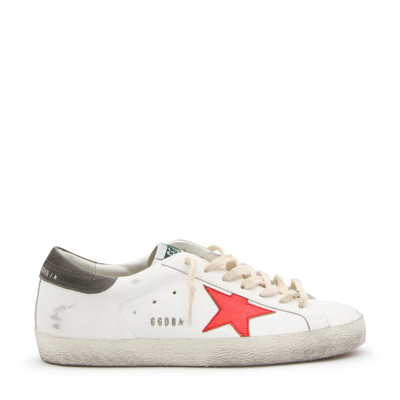 Golden Goose White And Red Leather Super-star Sneakers