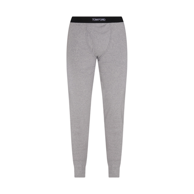 Tom Ford Underwear Grey Cotton Stretch Trousers In Grey