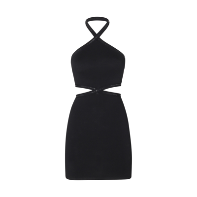 Alexander Wang Halterneck Cut-out Mini Dress In Black