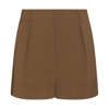 Sportmax Brown Viscose Quero Shorts In Beige