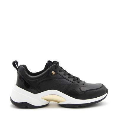 MICHAEL MICHAEL KORS BLACK LEATHER ORION TRAINER SNEAKERS