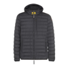 Parajumpers Perry Anthracite Grey Hooded Down Jacket In Black