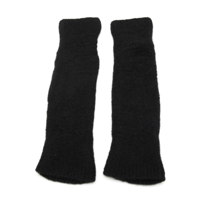 Isabel Benenato Black Virgin Wool Blend Gloves