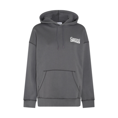 Ganni Oversized Isoli Loveclub Hoodie In Grey